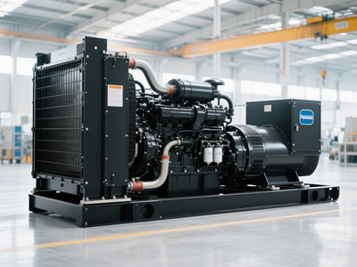 Open generator set installed inside a plant room