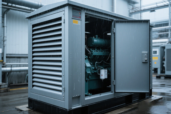 Canopy generator set for commercial buildings