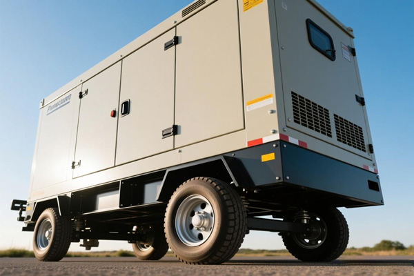 Truck-mounted generator set supplying a construction site